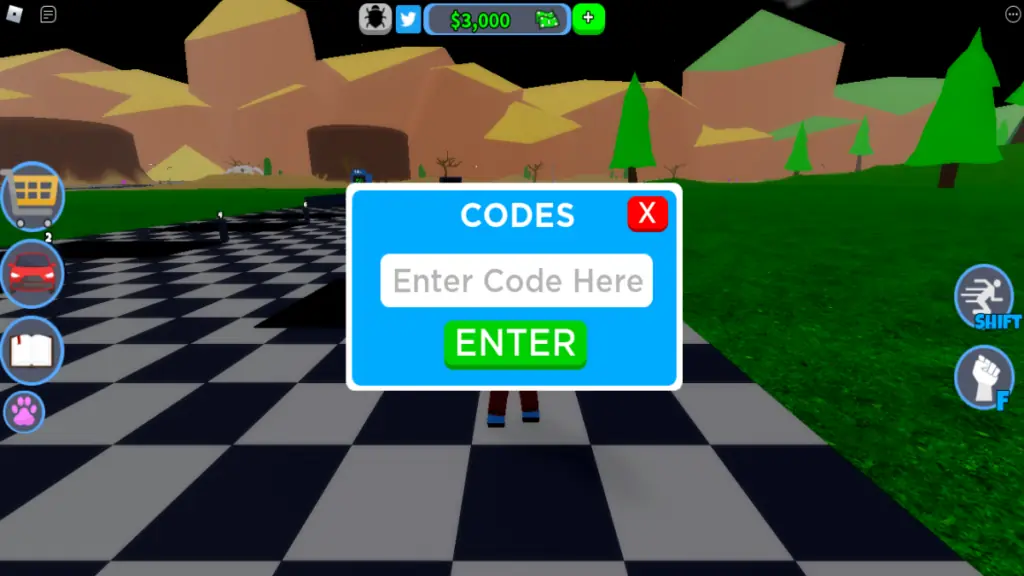 Roblox My Garage Tycoon Codes Screen